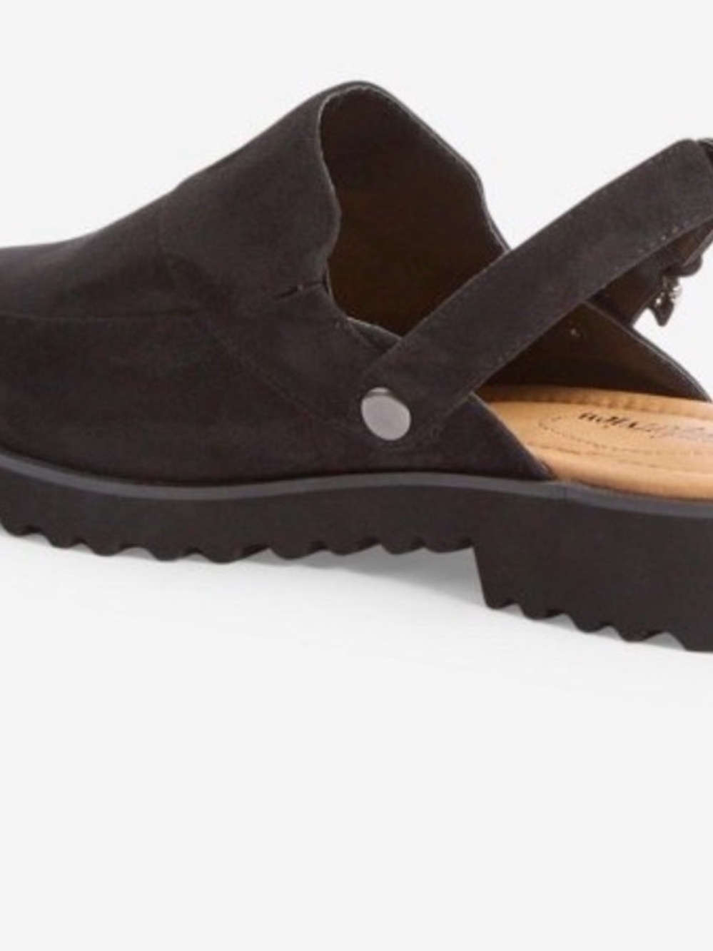 Comfort View size 8 WW Women's Black Suede Slingback Clog
